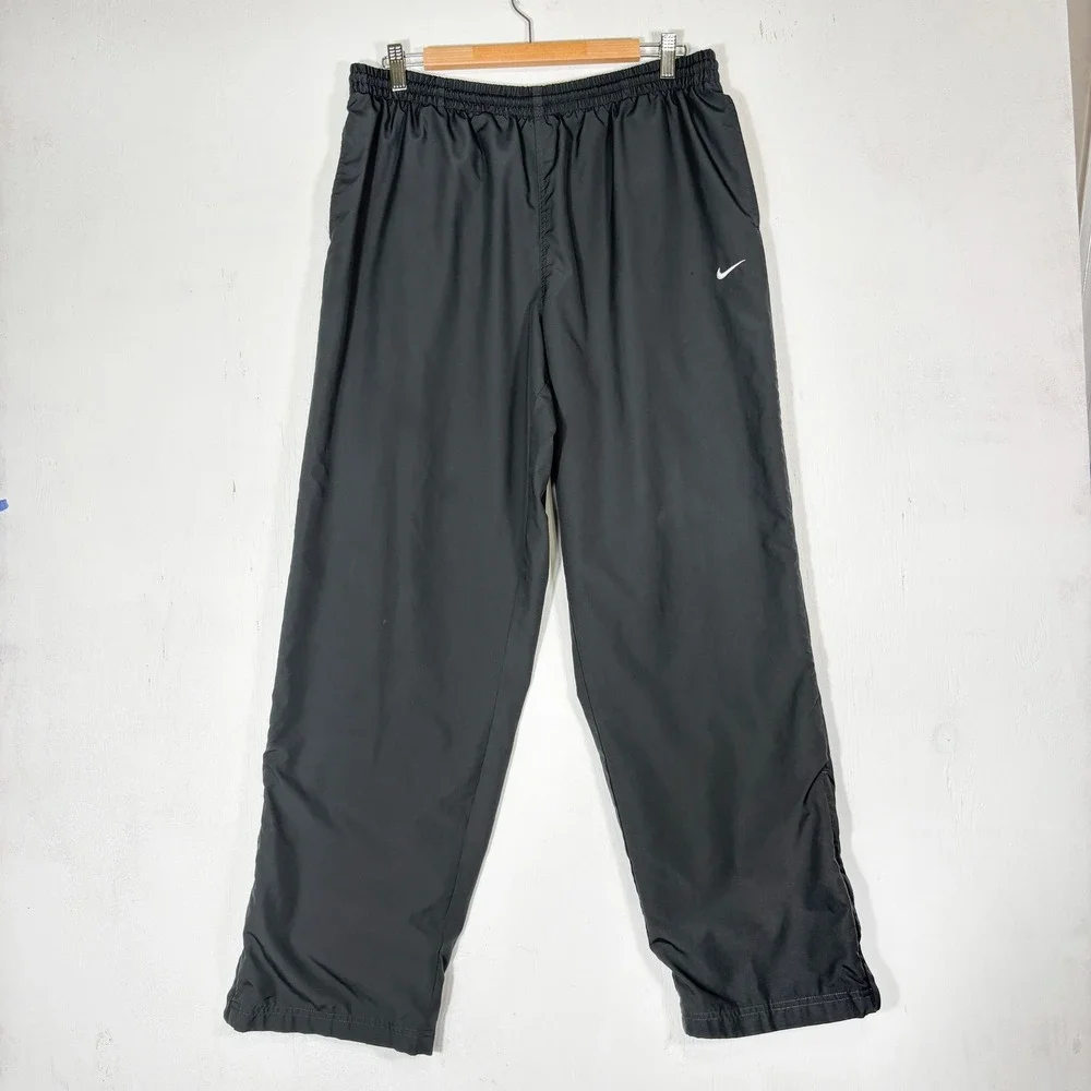 Nike Mens XL Track Pants Grey Mesh Lined Windbreaker Bottoms